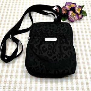Baggallini Black Cheetah Print Crossbody Purse